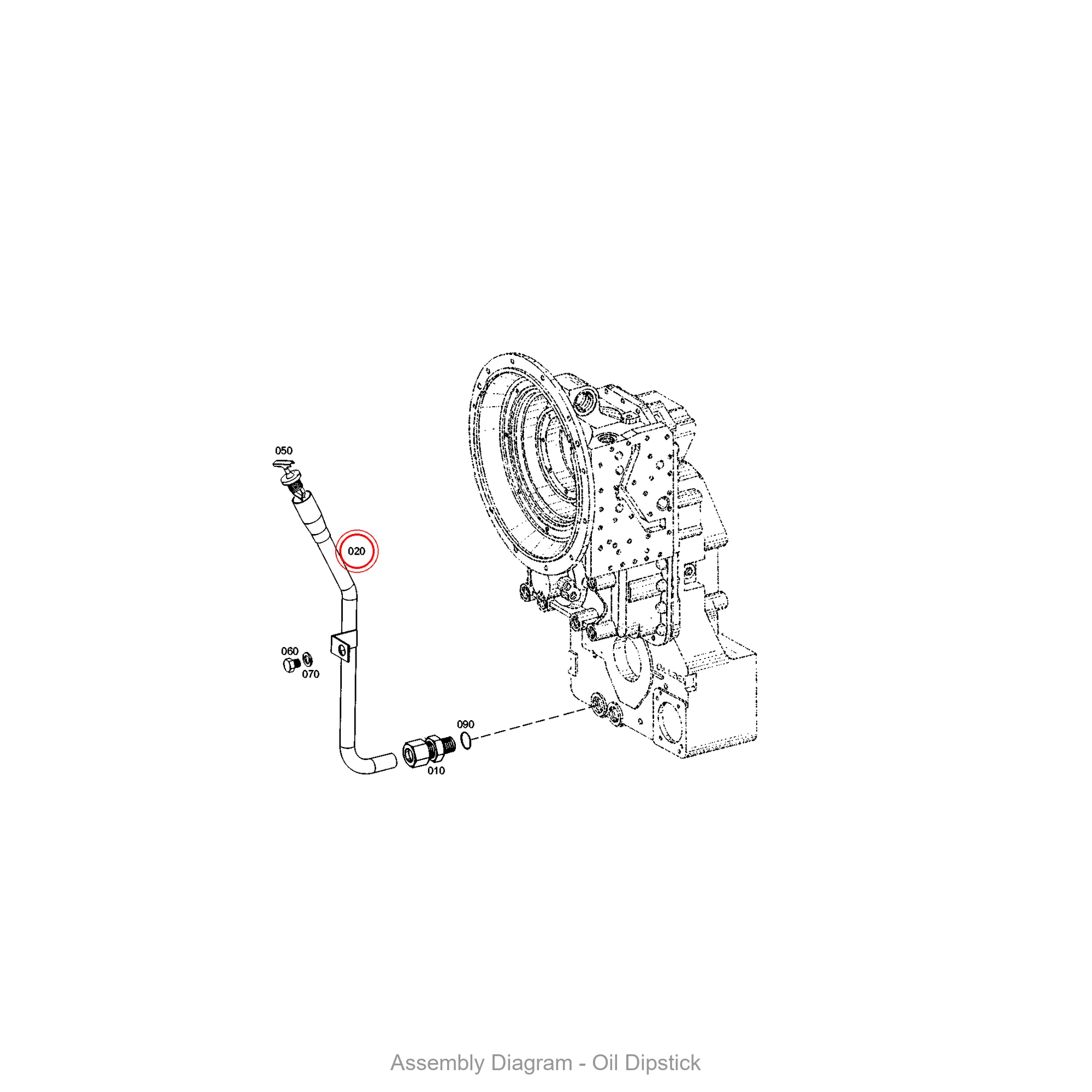 ZF 4651.231.012 OIL LEVEL TUBE - Transmission Assembly Exploded View Diagram
