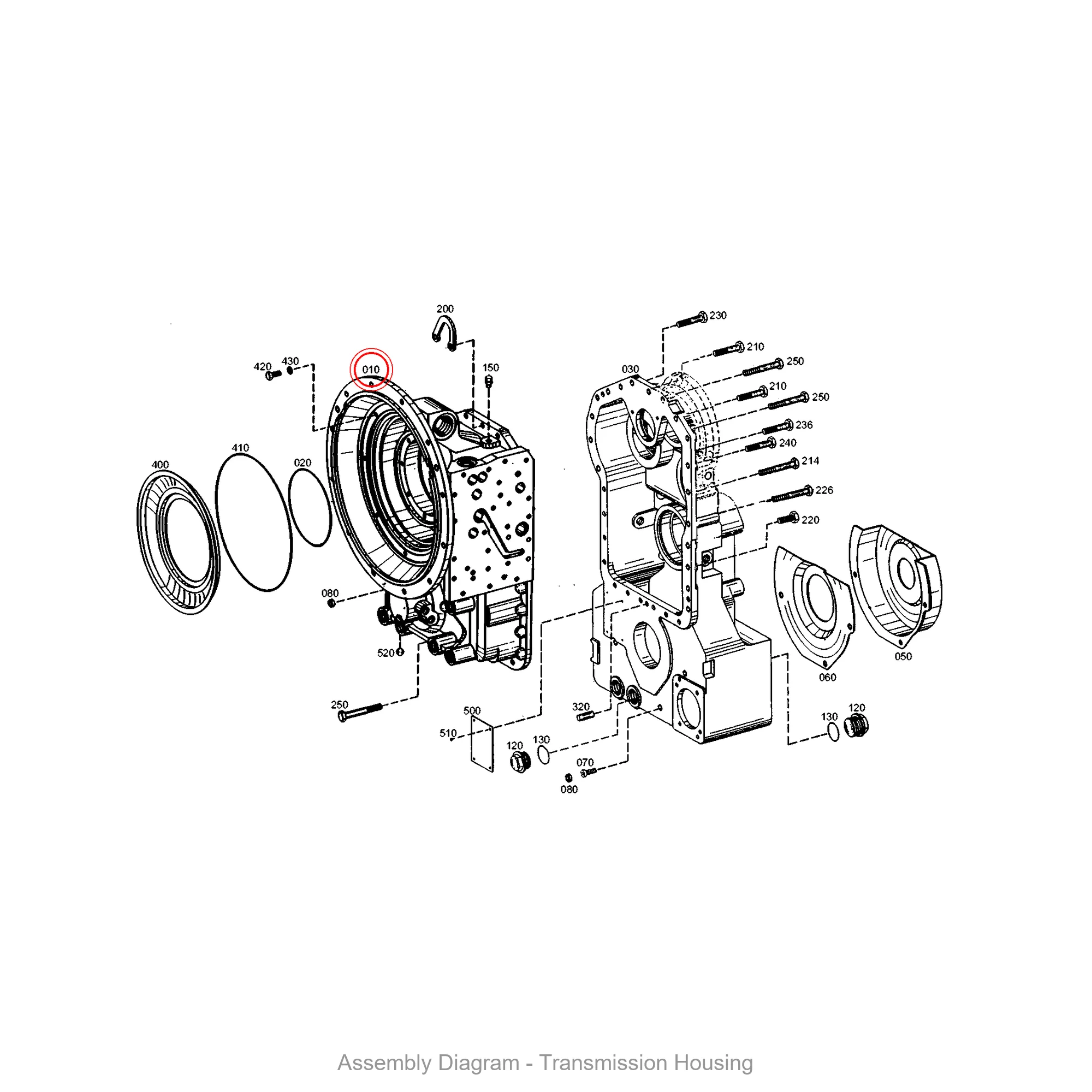 ZF 4651.301.014 HOUSING - Transmission Assembly Exploded View Diagram