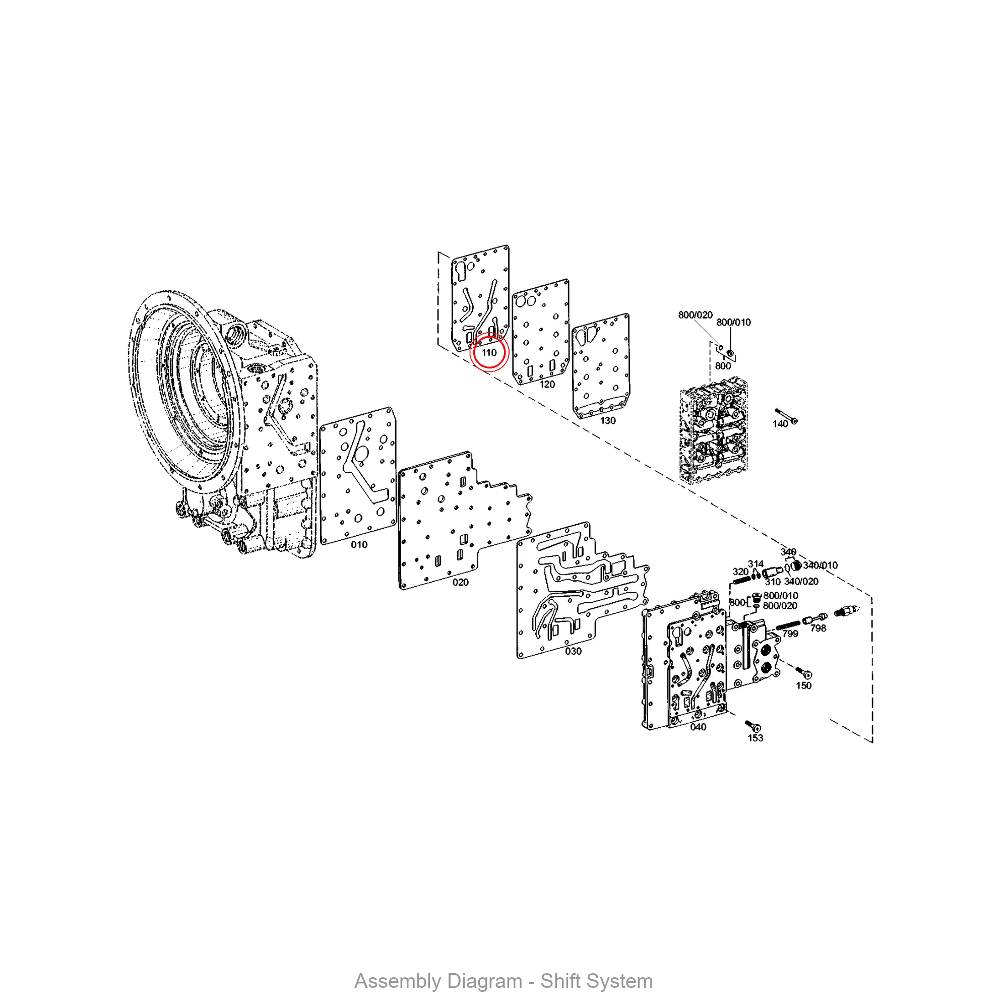 ZF 4651.306.160 GASKET - Transmission Assembly Exploded View Diagram