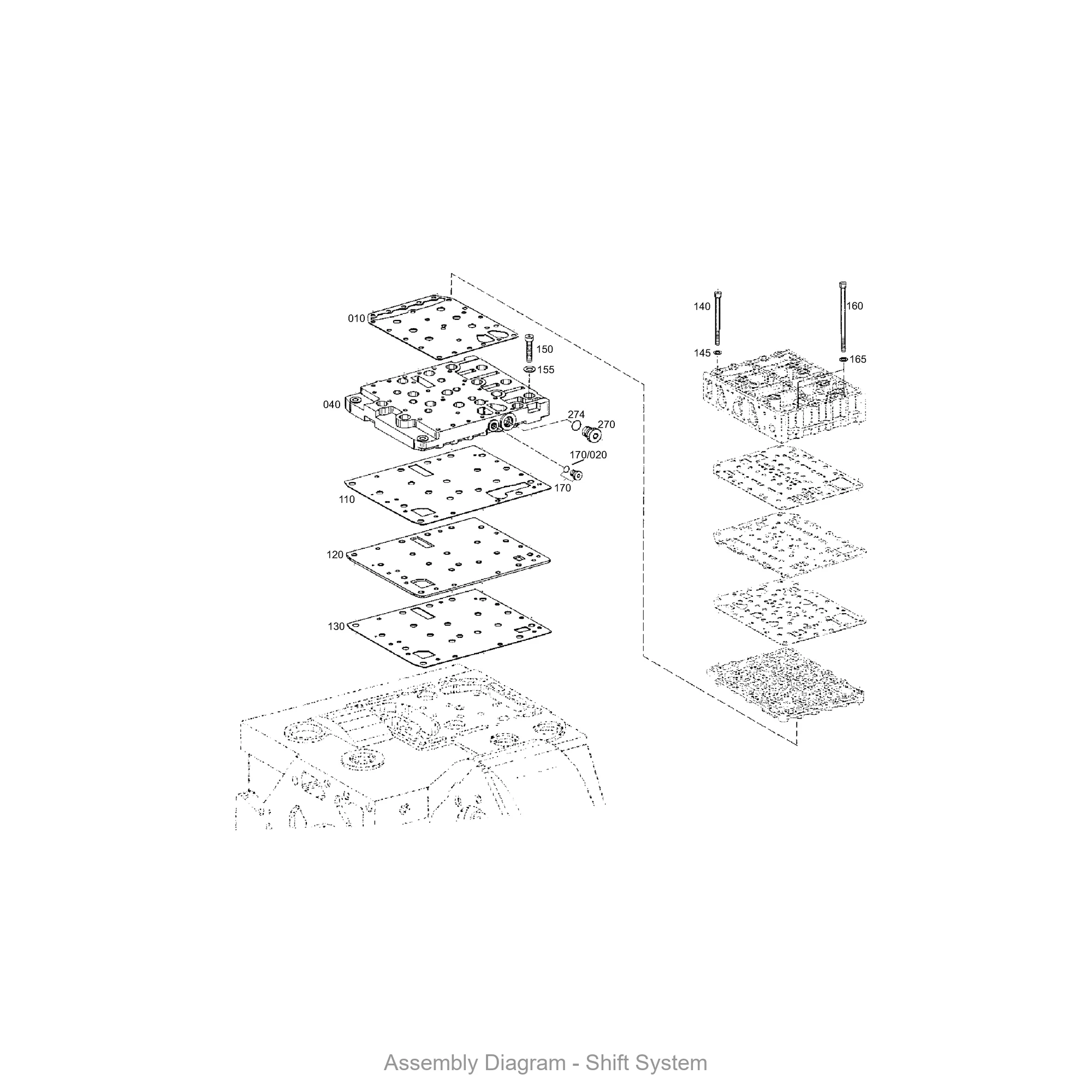 ZF 4656.106.001 SHIFT SYSTEM - Transmission Assembly Exploded View Diagram