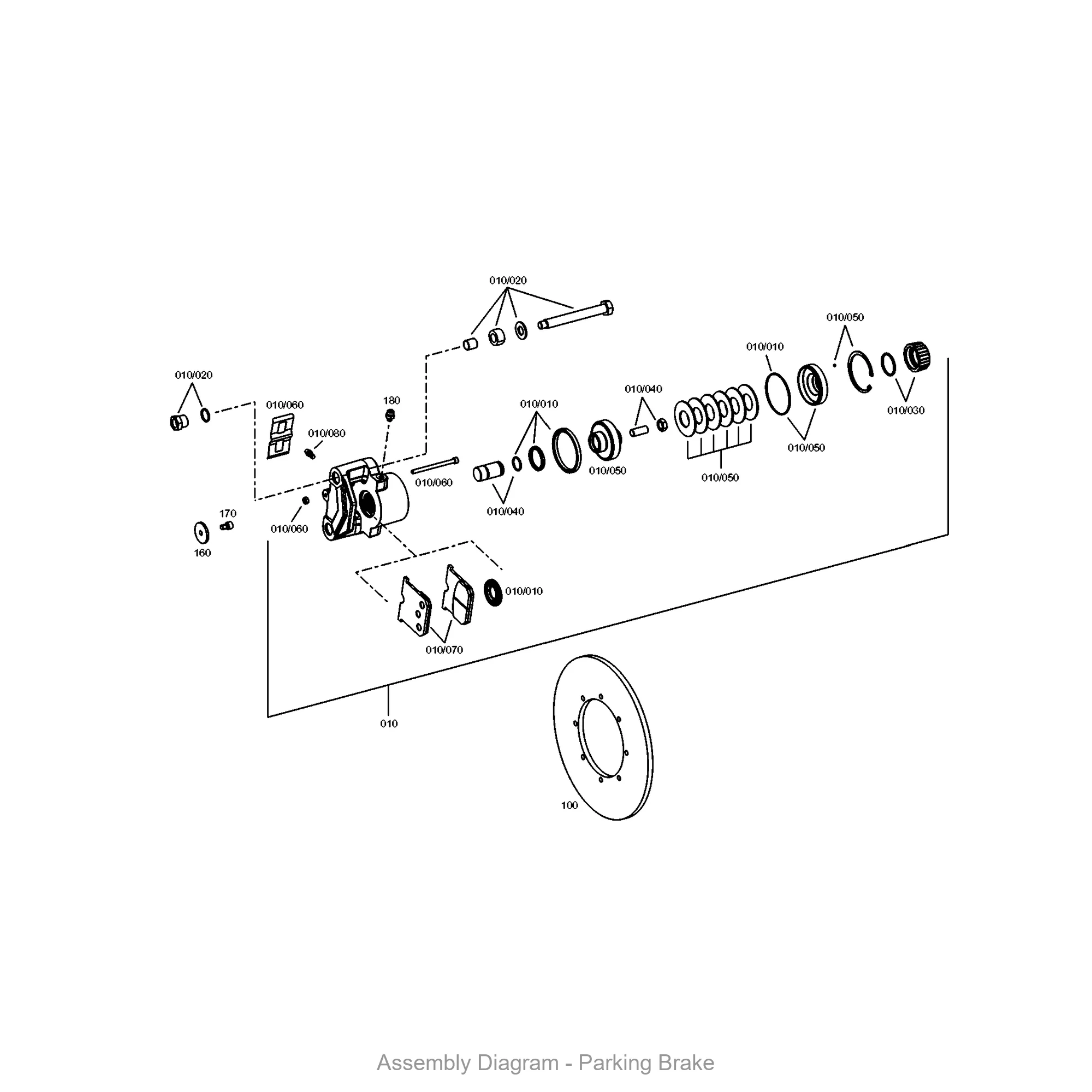 ZF 4656.109.019 PARKING BRAKE - Transmission Assembly Exploded View Diagram