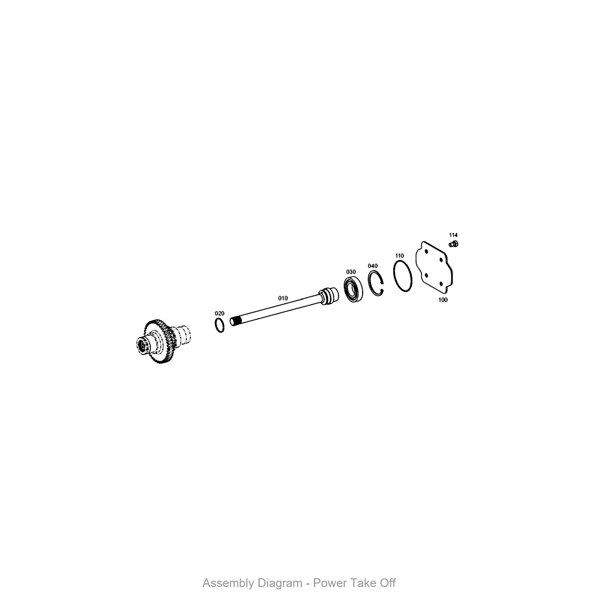 ZF 4656.154.005 POWER TAKE-OFF - Transmission Assembly Exploded View Diagram