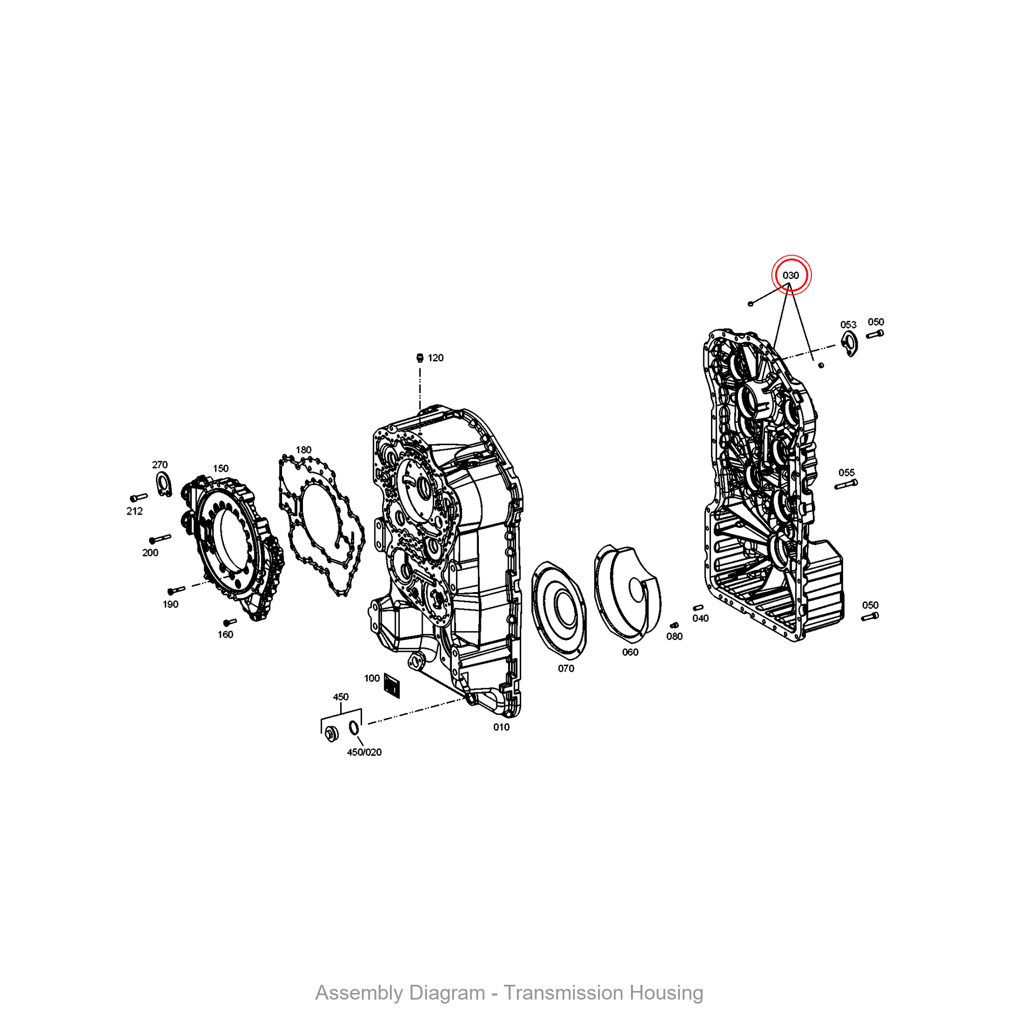 ZF 4656.201.035 HOUSING REAR PART - Transmission Assembly Exploded View Diagram