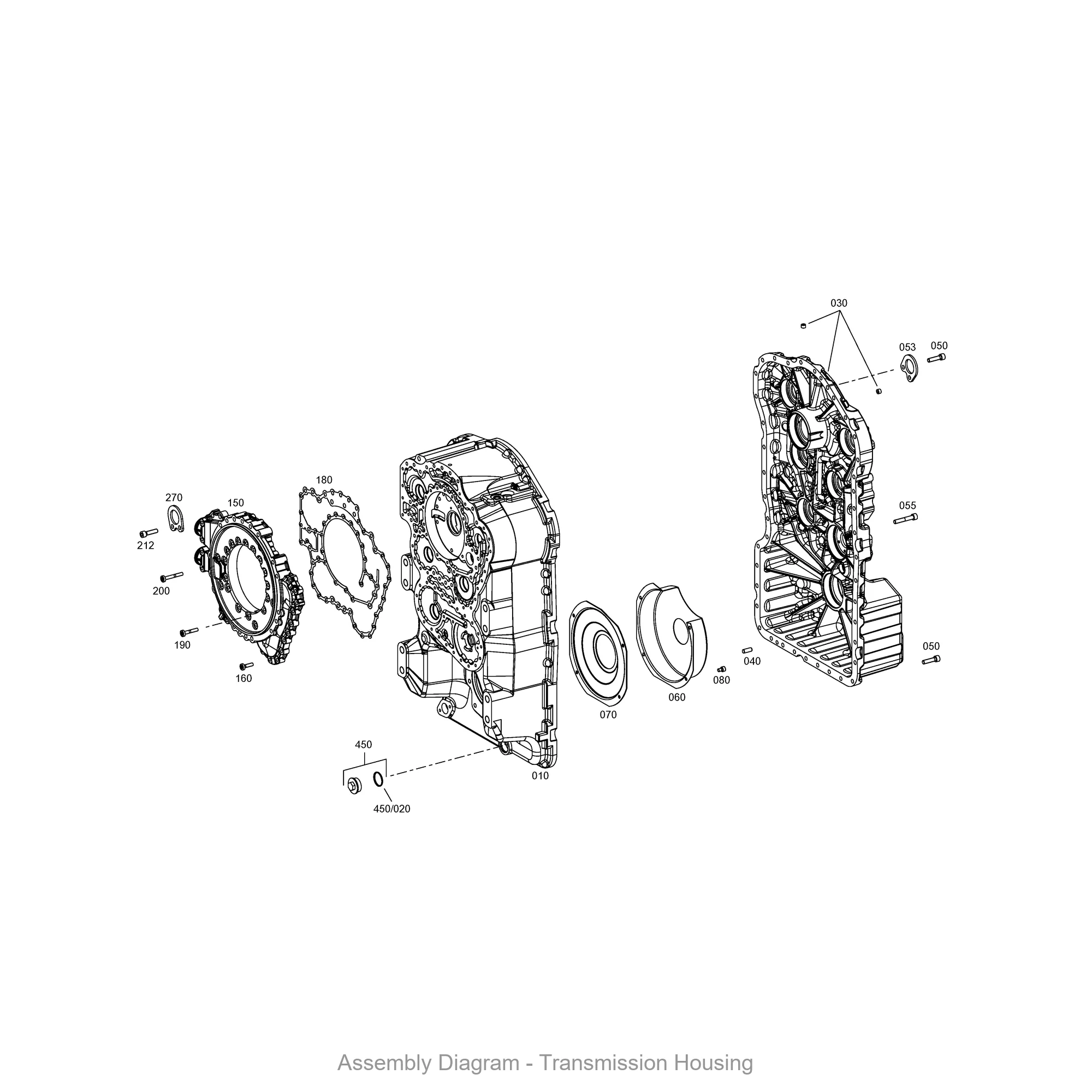 ZF 4656.298.049 HOUSING REAR SECTION - Transmission Assembly Exploded View Diagram