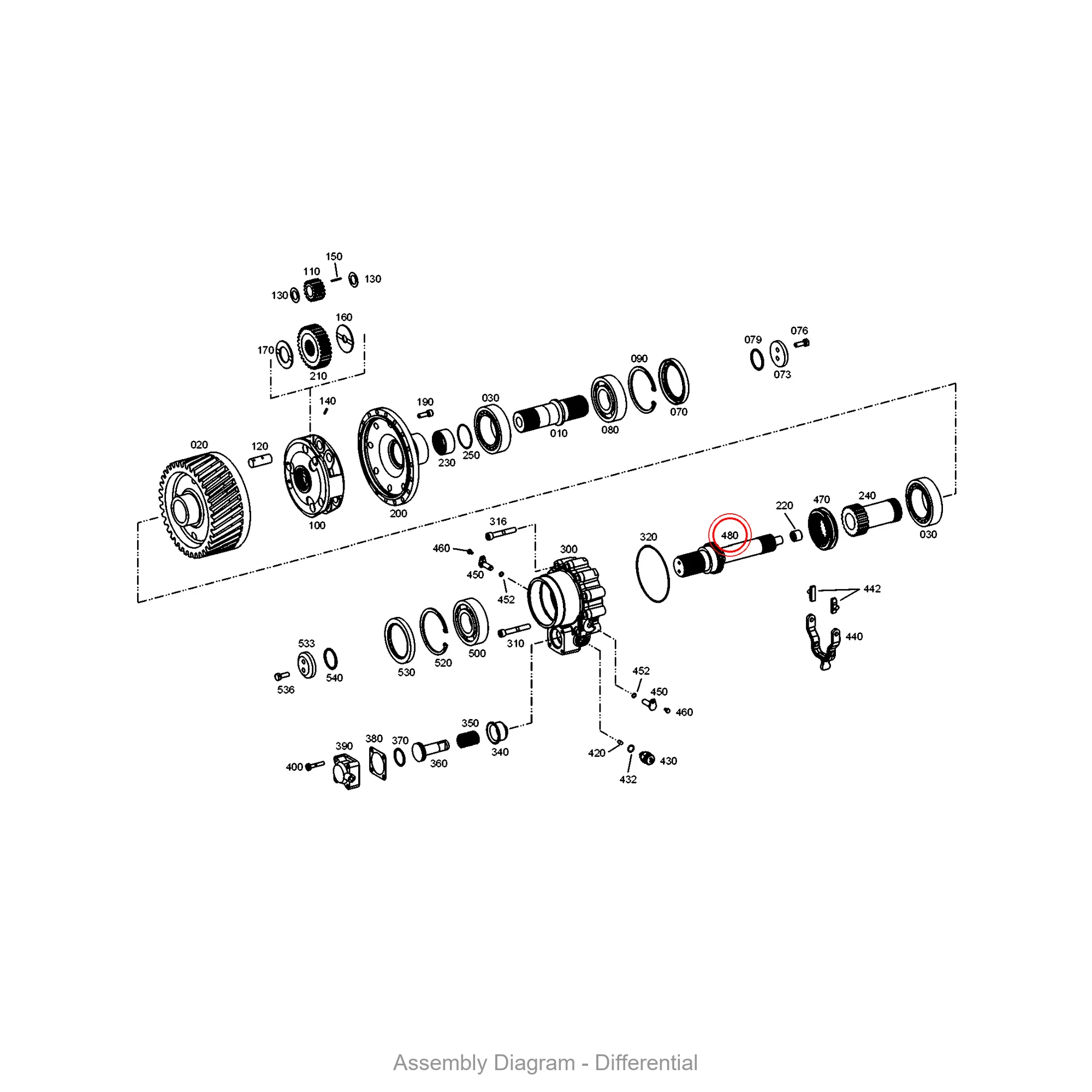 ZF 4657.304.029 OUTPUT SHAFT for WG190/WG210 | OEM Genuine Part - Genuine ZF Part