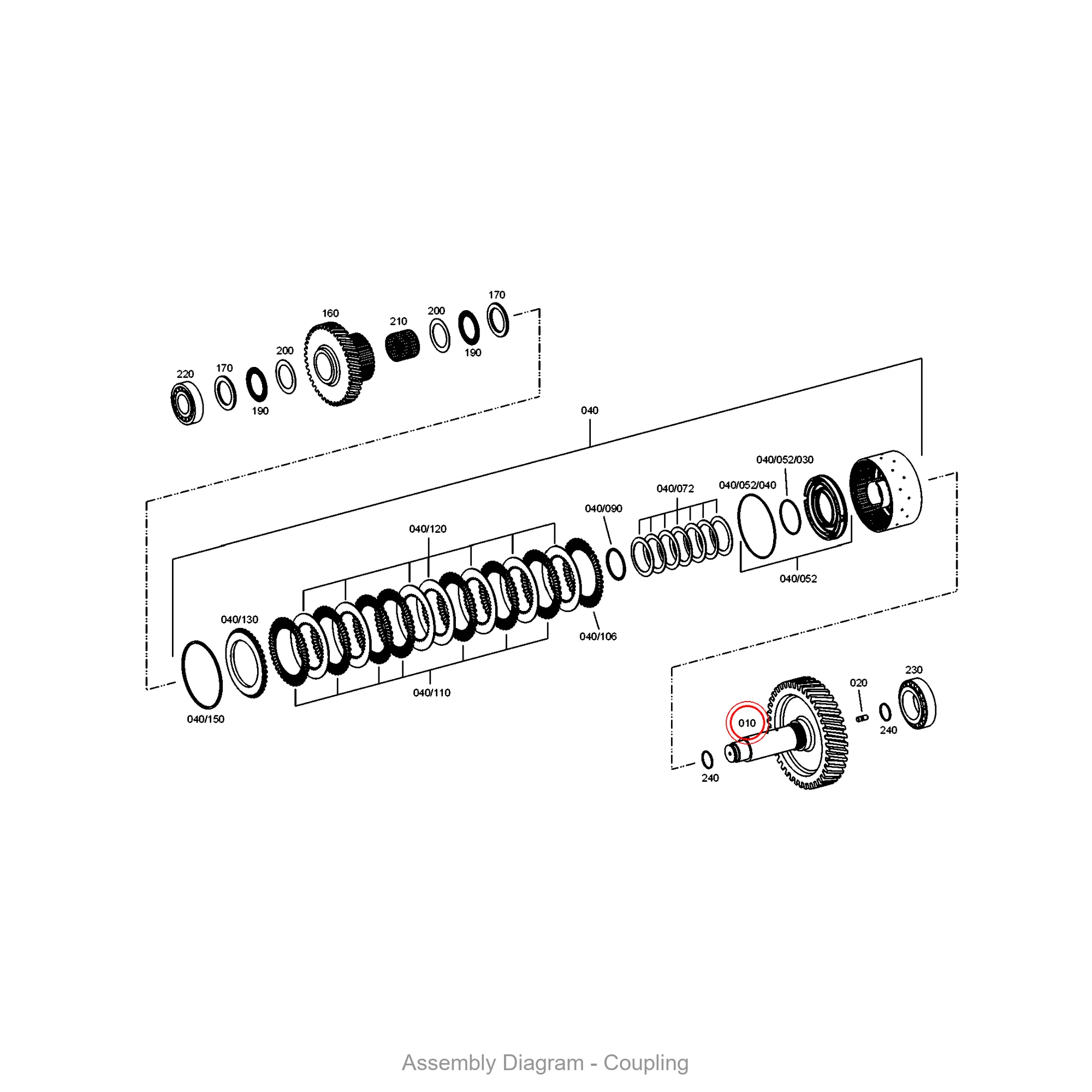 ZF 4657.373.018 SHAFT for WG190