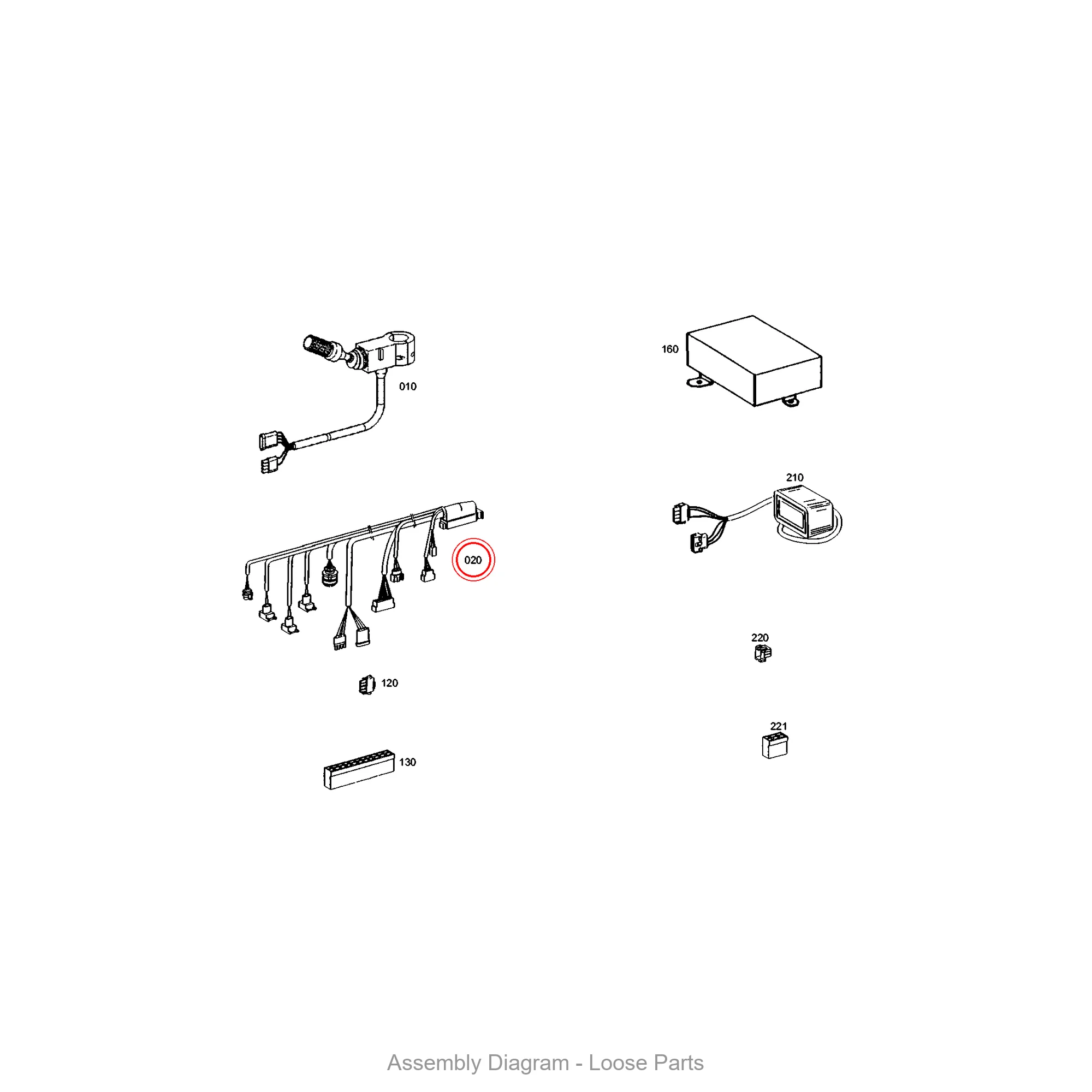 ZF 6029.017.060 CABLE OFF-ROAD - Transmission Assembly Exploded View Diagram