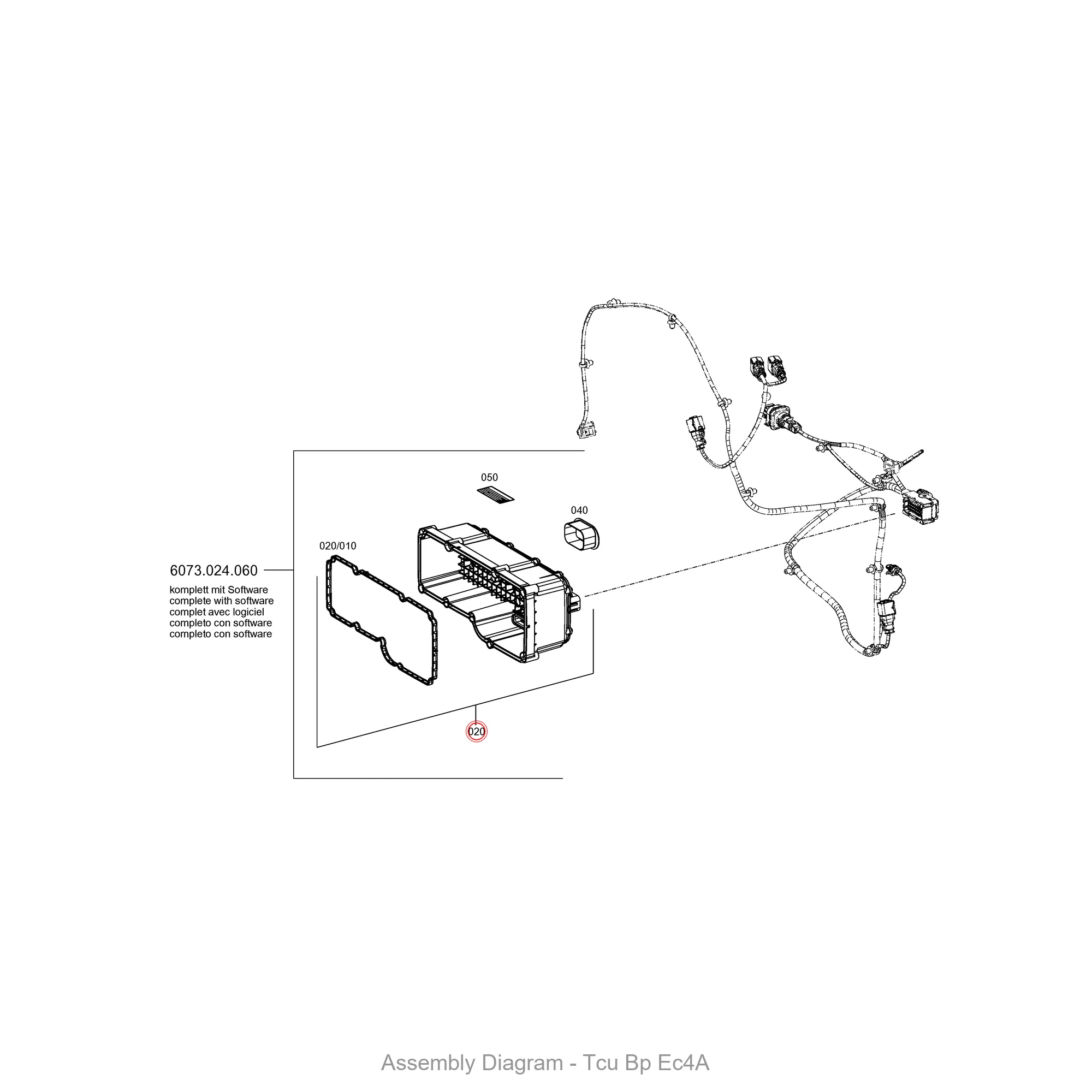 ZF 6073.301.006 CONTROL UNIT - Transmission Assembly Exploded View Diagram