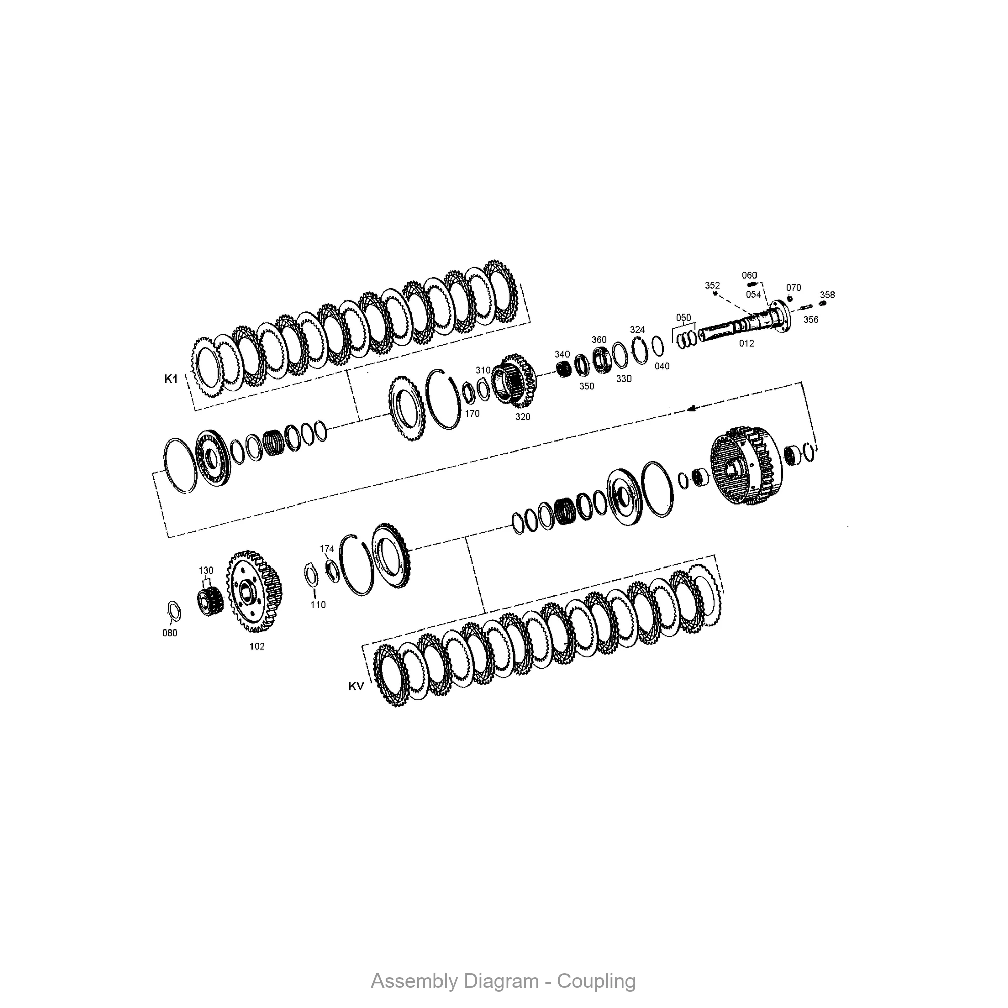 ZF 0636.610.022 STUD - Transmission Assembly Exploded View Diagram