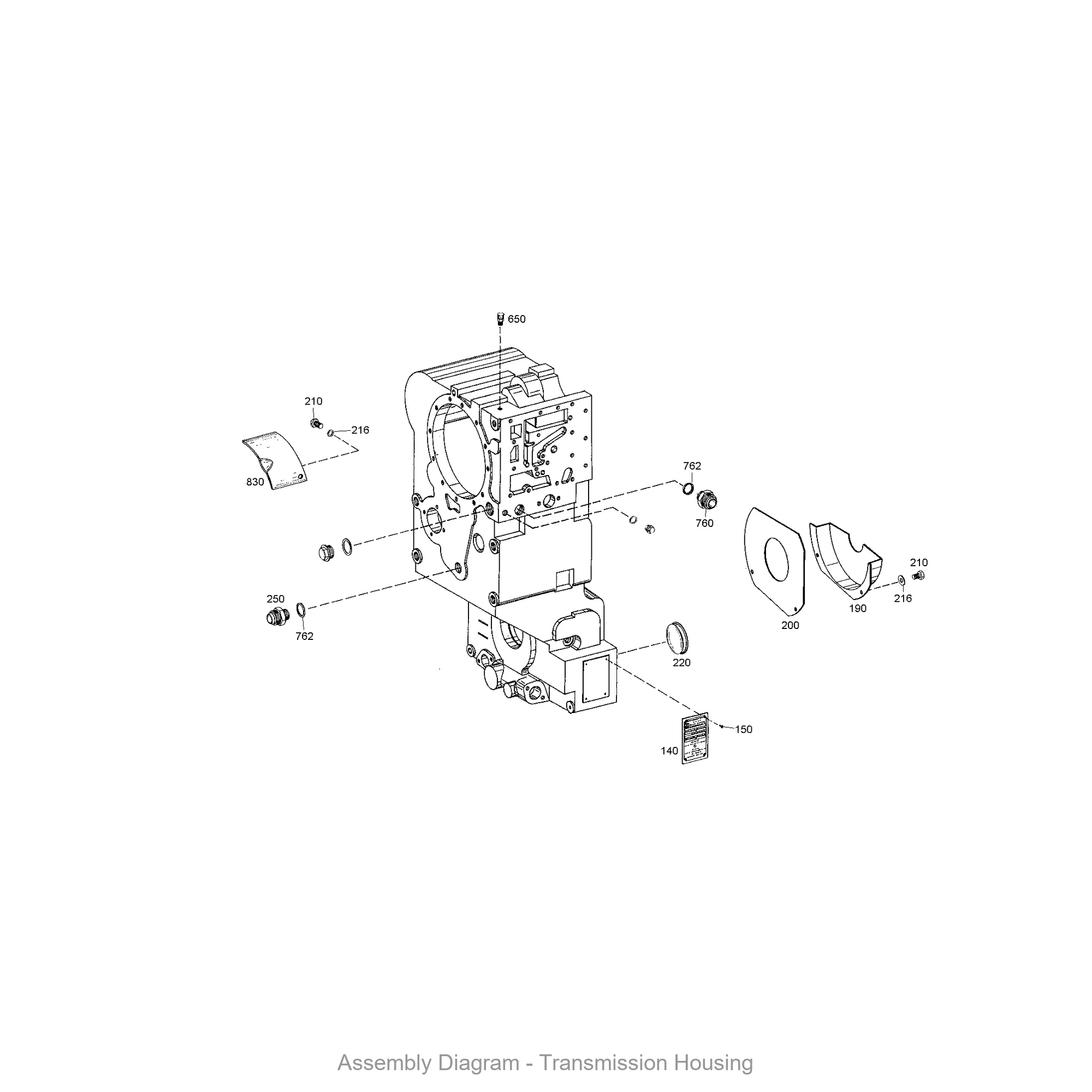 ZF 4642.301.217 TRANSMISSION HOUSING - Transmission Assembly Exploded View Diagram