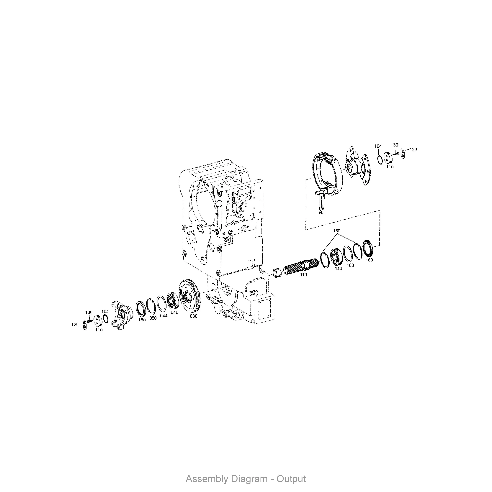 ZF 4642.303.002 OUTPUT SHAFT - Transmission Assembly Exploded View Diagram
