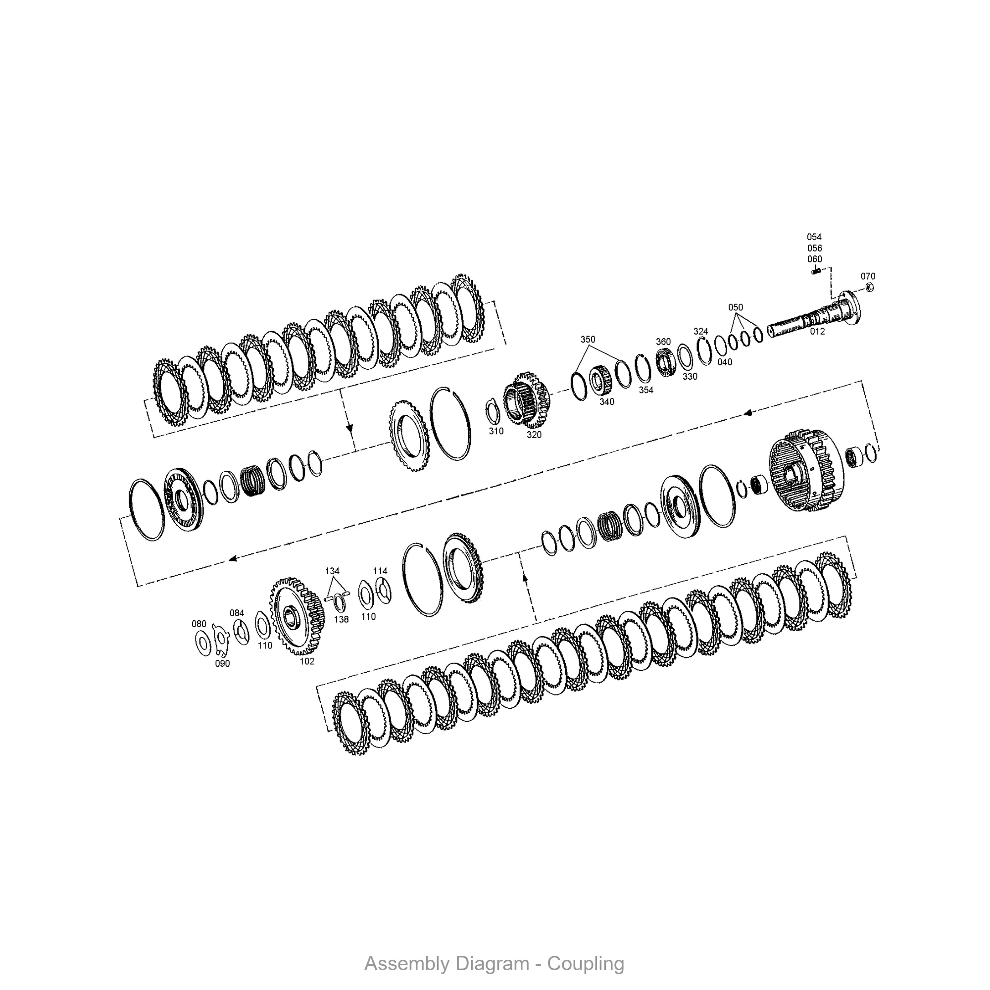 ZF 4644.351.009 SPUR GEAR - Transmission Assembly Exploded View Diagram